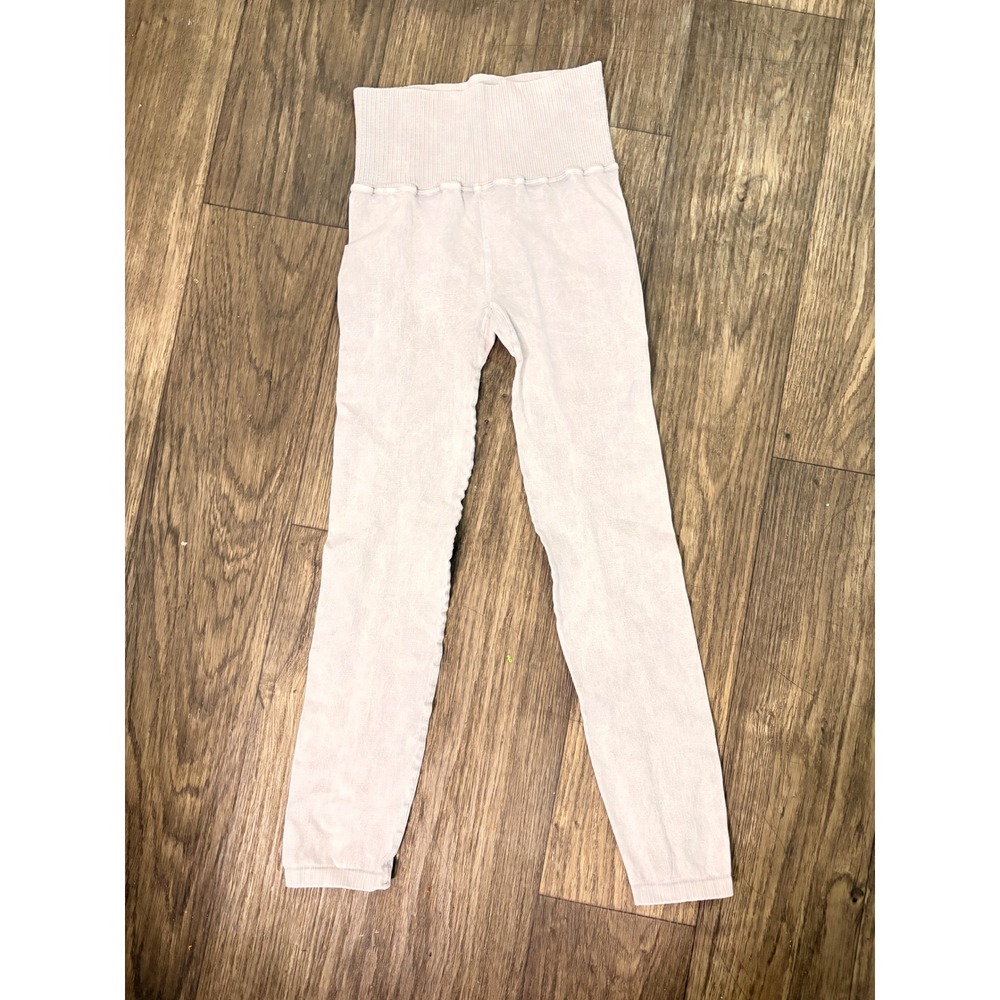 Free People Movement Ribbed Leggings Womens M/L Light Gray